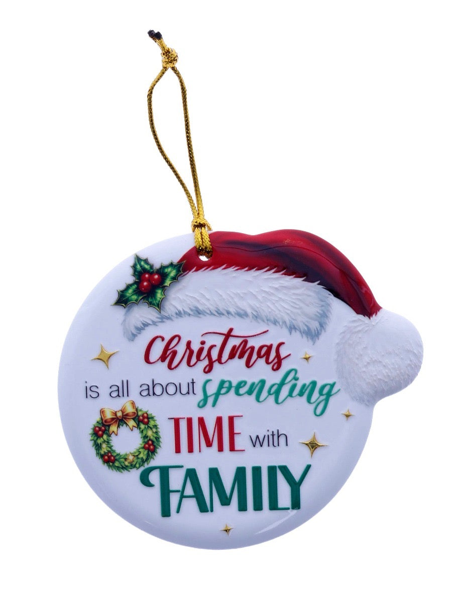 Christmas Sentiment Hanging Plaque - Time With Family