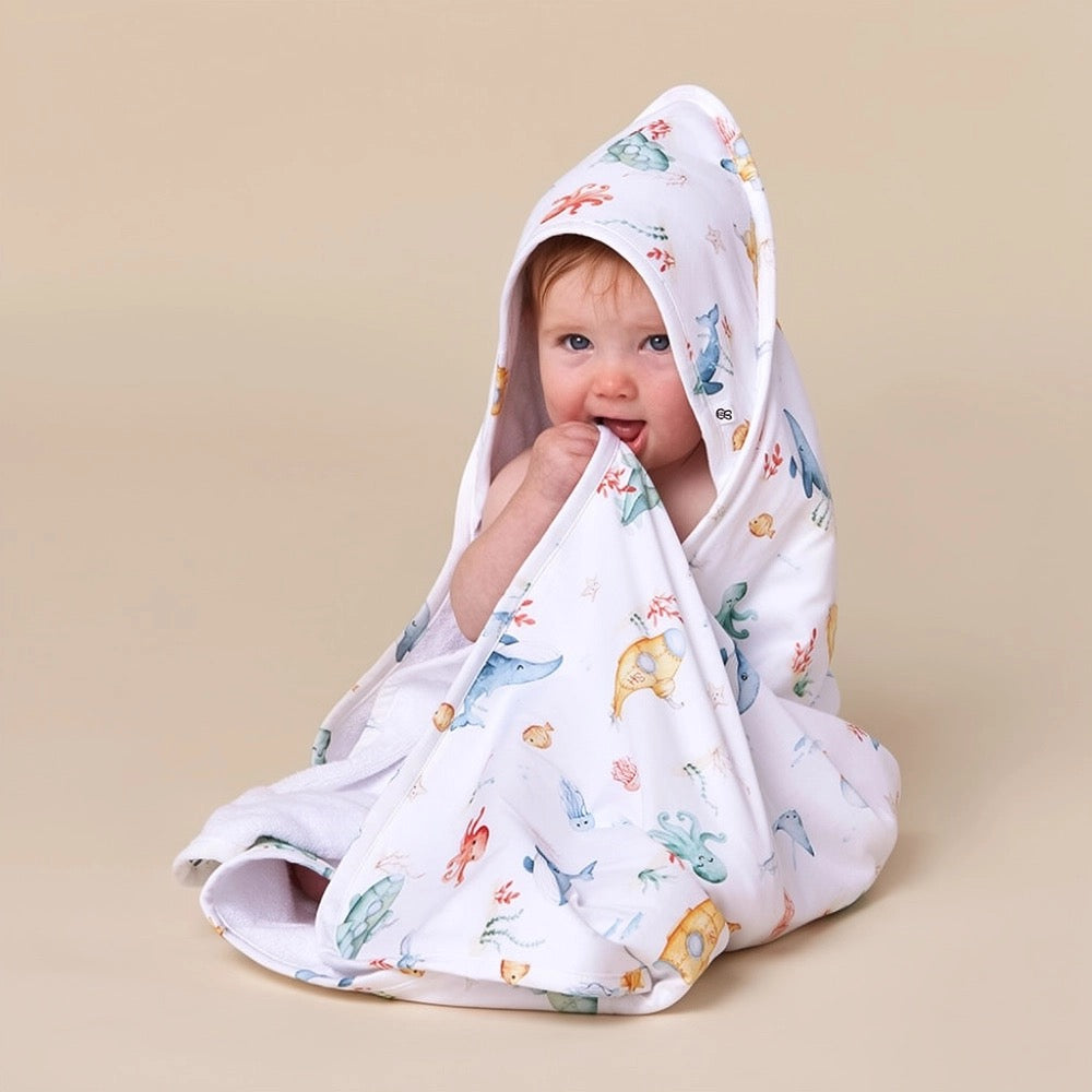 Little Subs Organic Hooded Baby Towel