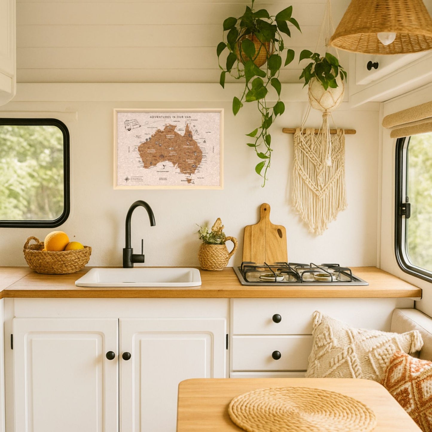 Desk Travel Board - Caravan Australia Map