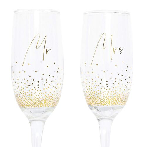 Mr & Mrs Champagne Flute Set