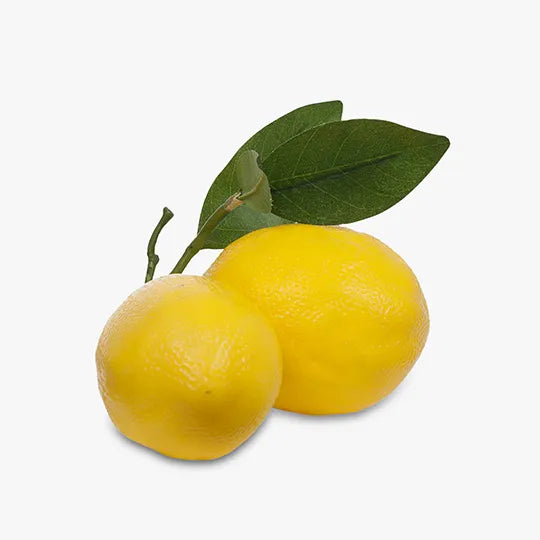 Faux Fruit Lemon Cluster with Leaf