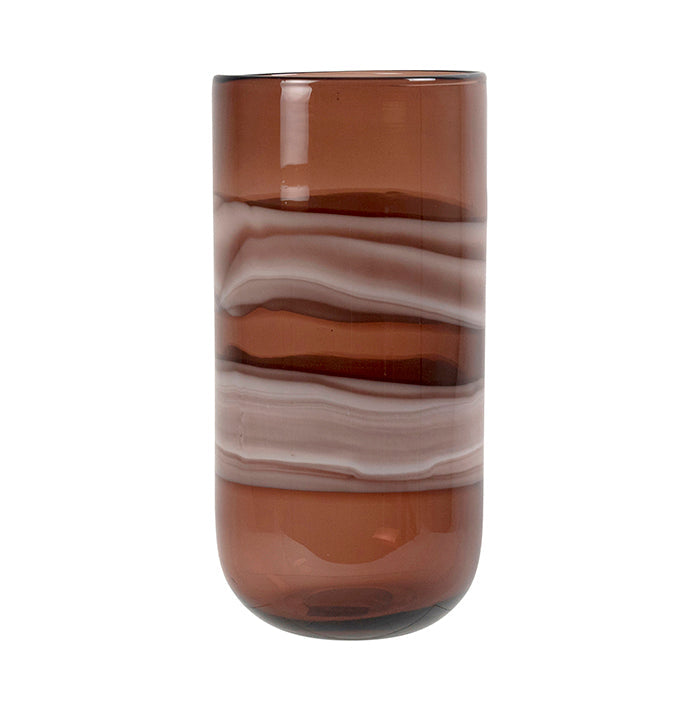 Amelia Glass Pink Swirl Vase (Large)
