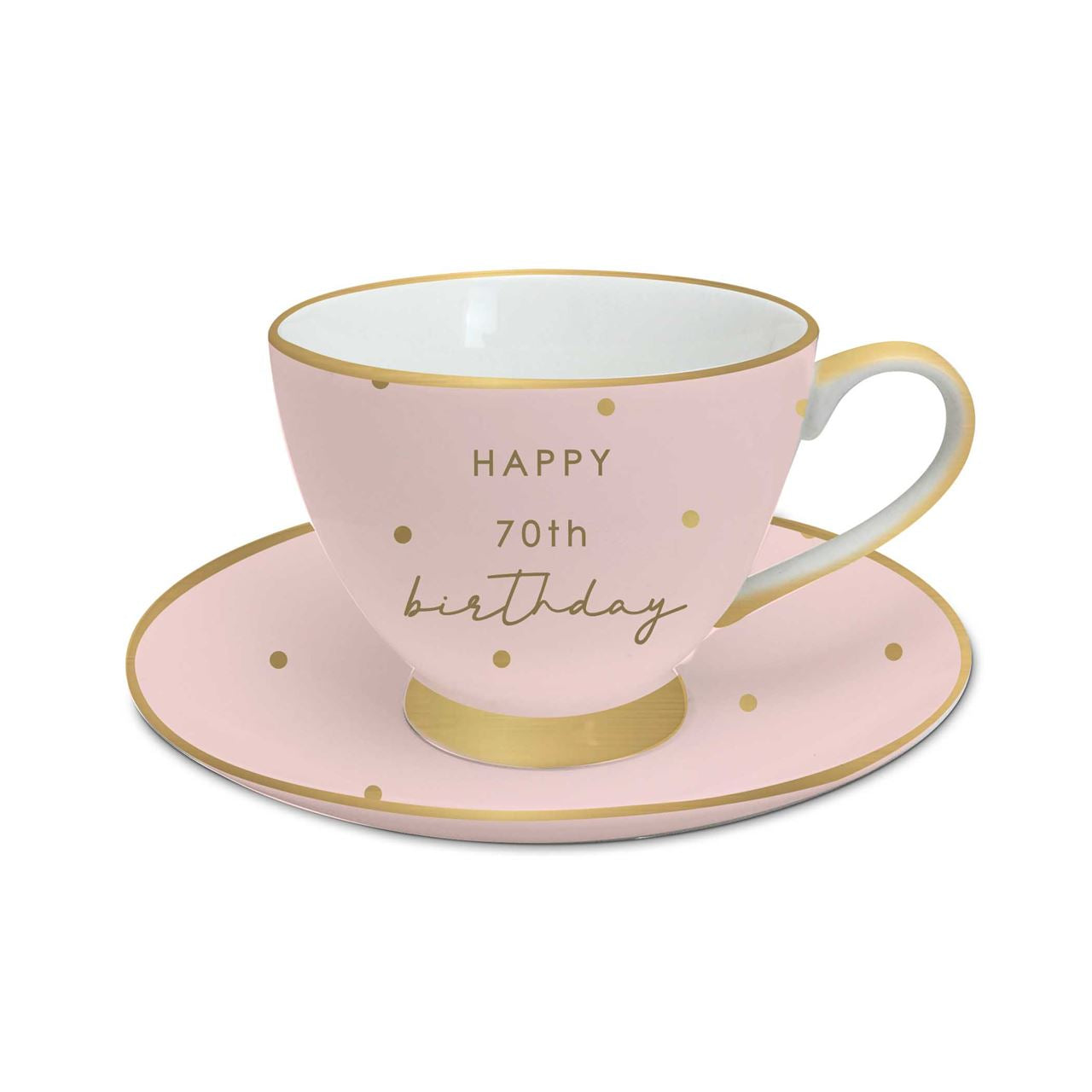 70th Birthday - Tea Cup and Saucer Set