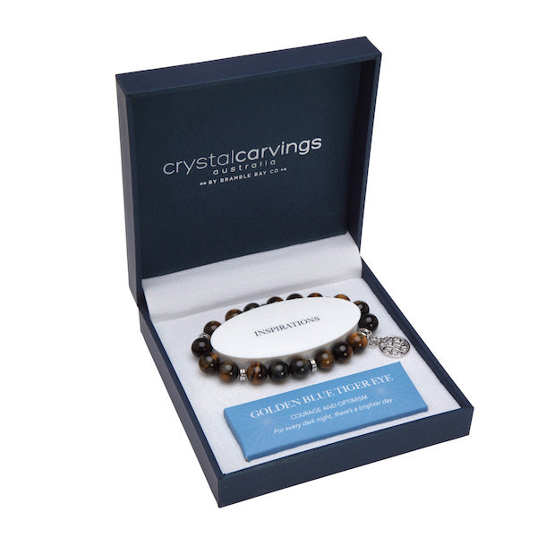 Tree of Life Bracelet - Golden Blue Tiger Eye