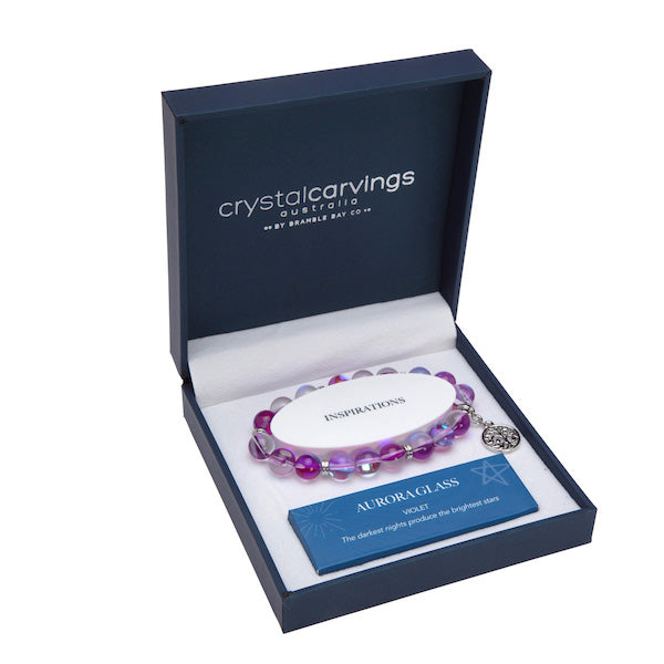 Tree of Life Bracelet - Violet Aurora Glass