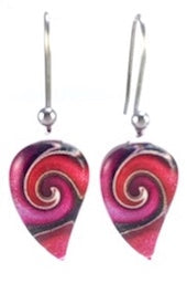 Huia Giftware Earrings - Small Leaf Mystic Wave (Pink)