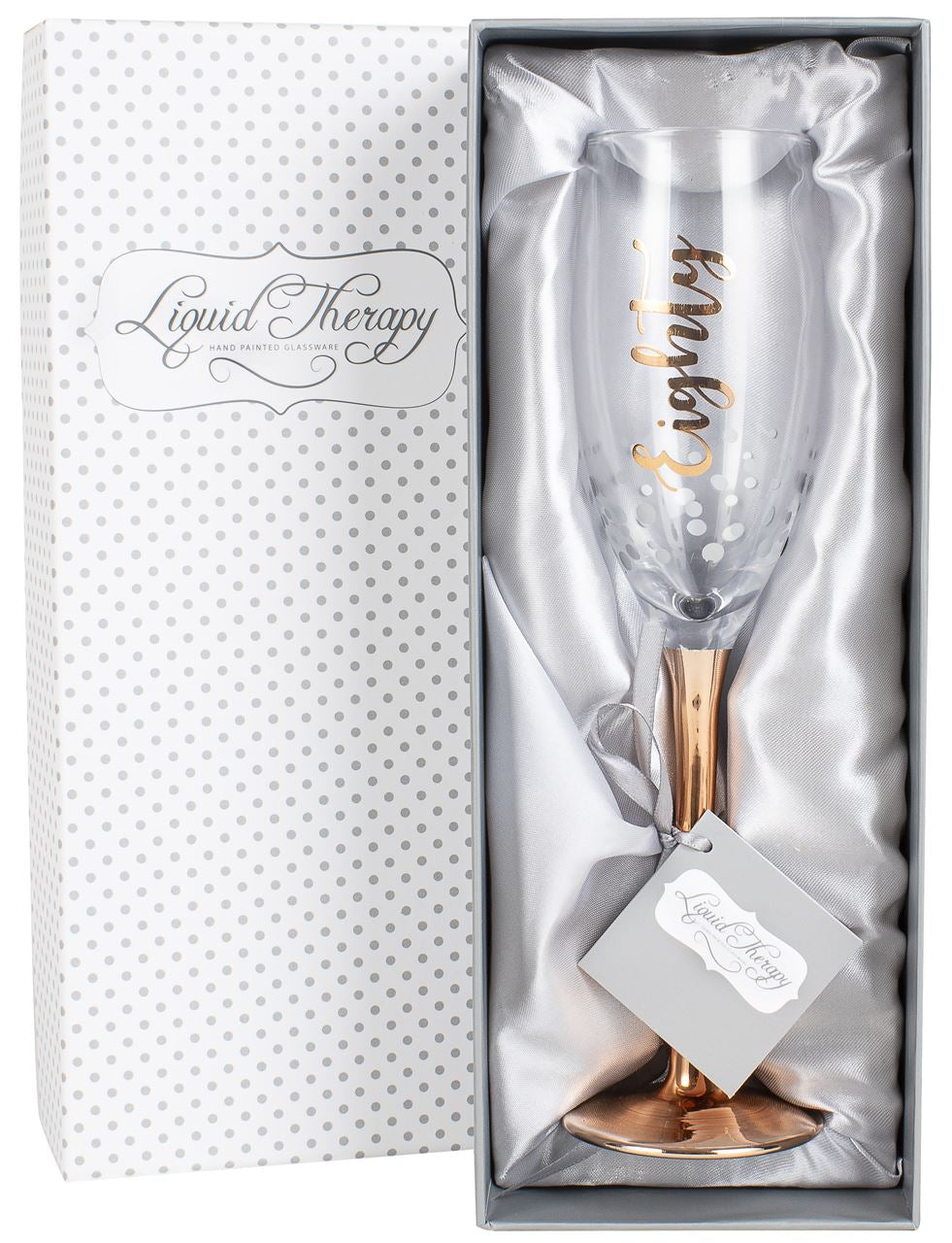 80th Birthday Rose Gold Champagne Glass