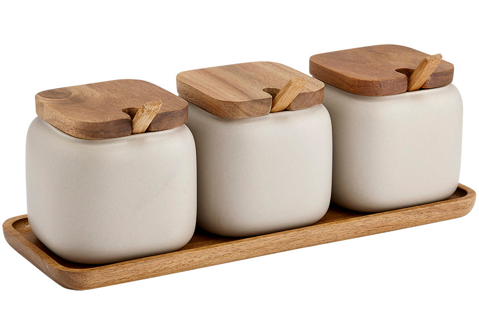 Essentials Stone Canister & Spoon Counter Set