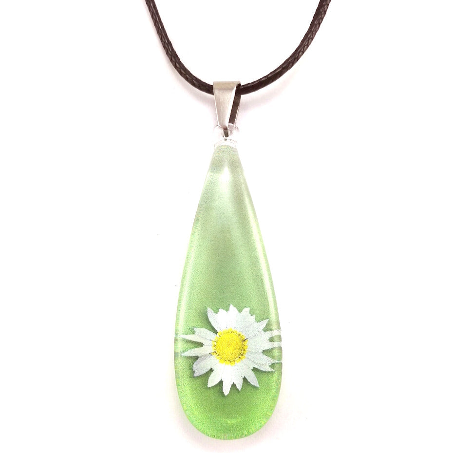 Huia Giftware Pendant - Opaque Daisy (Green)
