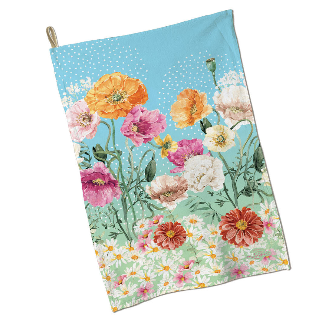 Cotton Tea Towel - Summer Poppies
