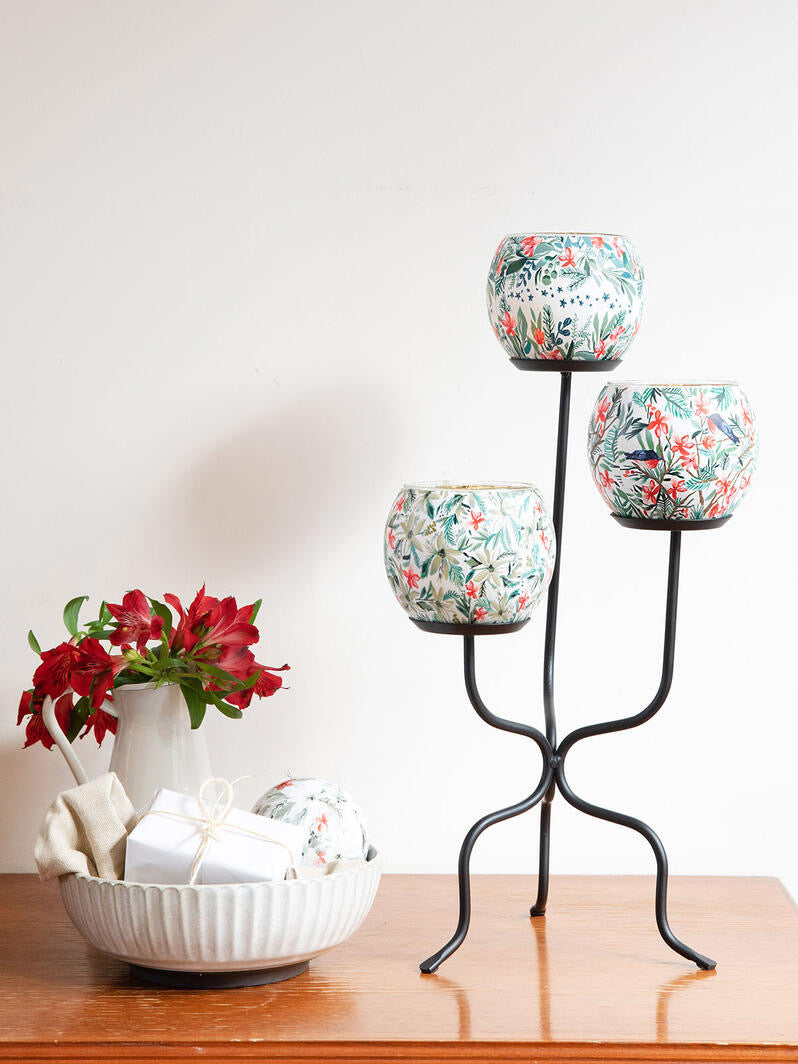 Mistletoe Bird Tealight Candle Holder