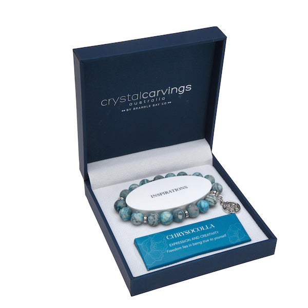 Tree of Life Bracelet - Chrysocolla Matte
