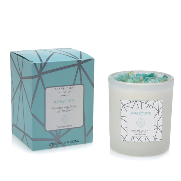 Crystal Infusions Candle - Amazonite (Lotus & Spring Rain)