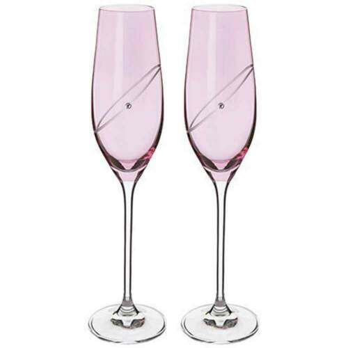 Celebrate Toasting Flutes - Glitz Ruby Champagne Flute Glasses S/2