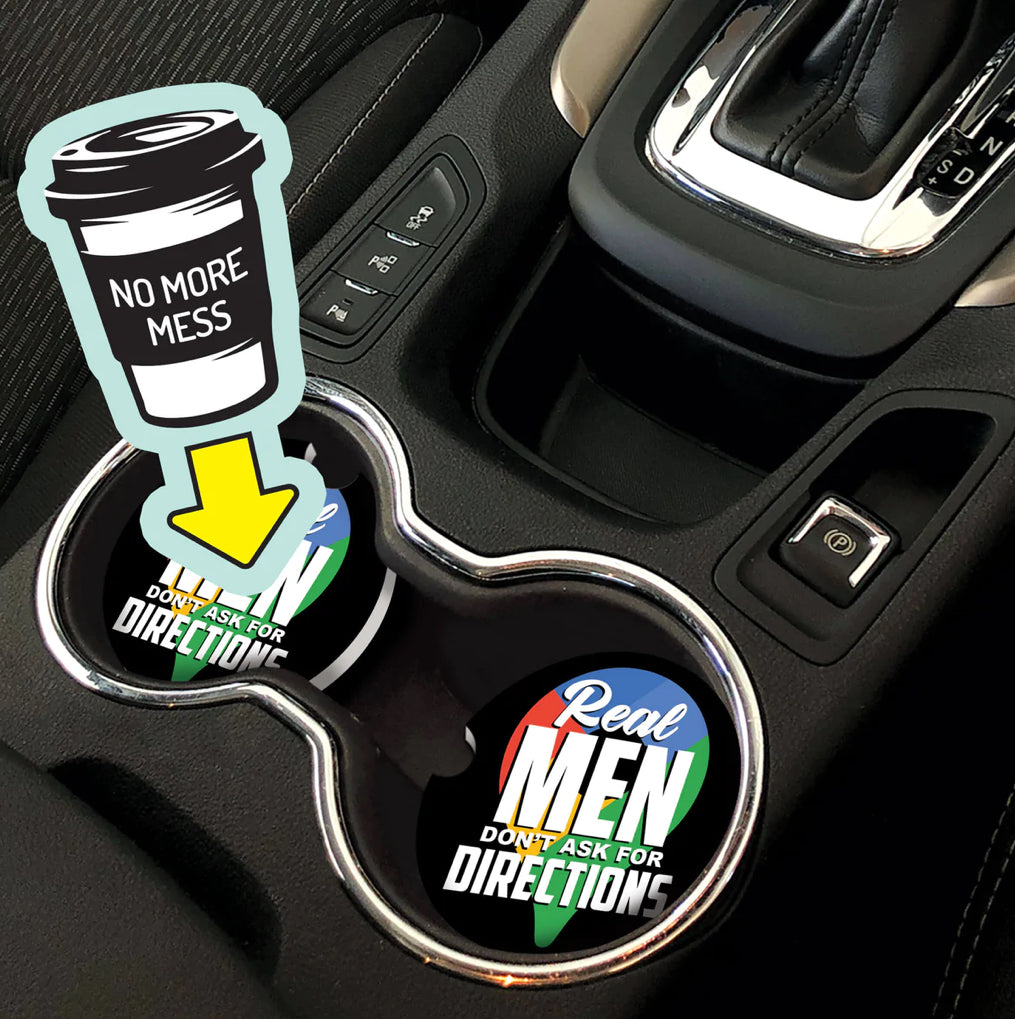 Ceramic Absorbent Car Coaster - Real Men Don’t Ask for Directions