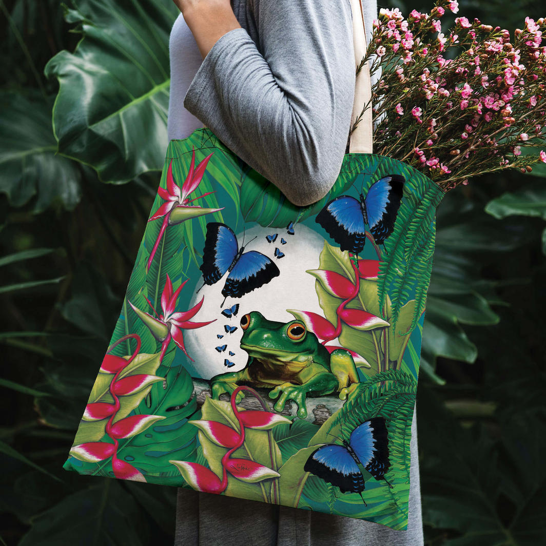 Reusable Shopping Bag - Green Frog