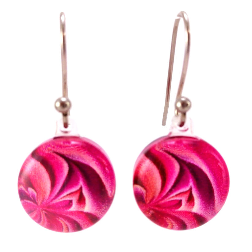 Huia Giftware Earrings - Round Petals (Pink)