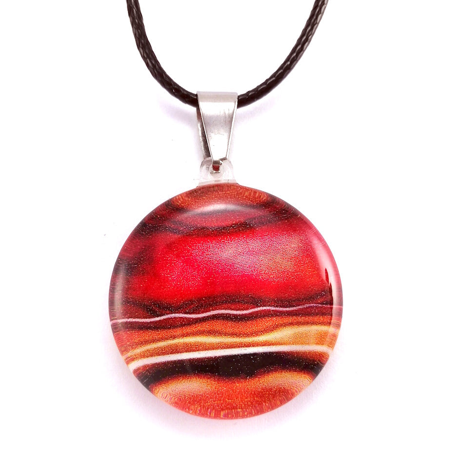 Huia Giftware Pendant - Round Marble (Red)