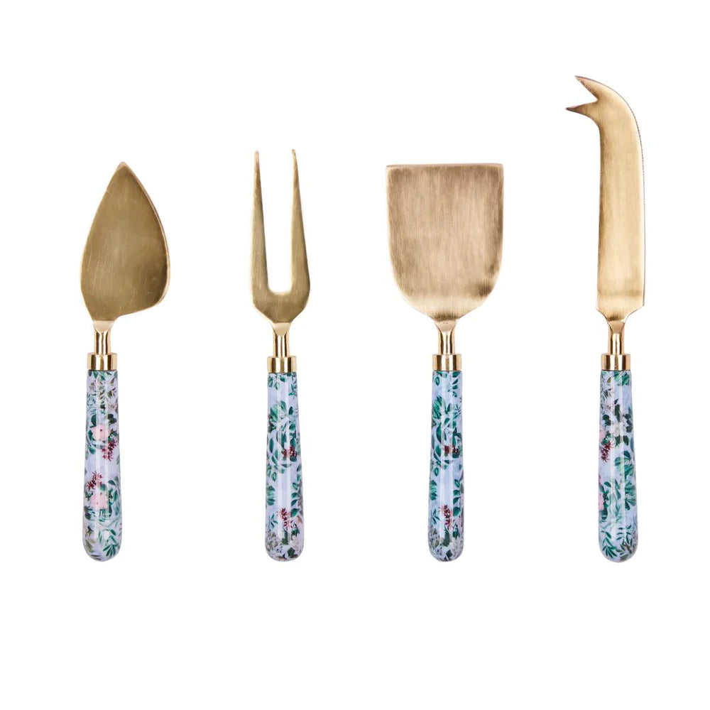 Tranquil Garden - Brass Cheese Knife Set of 4