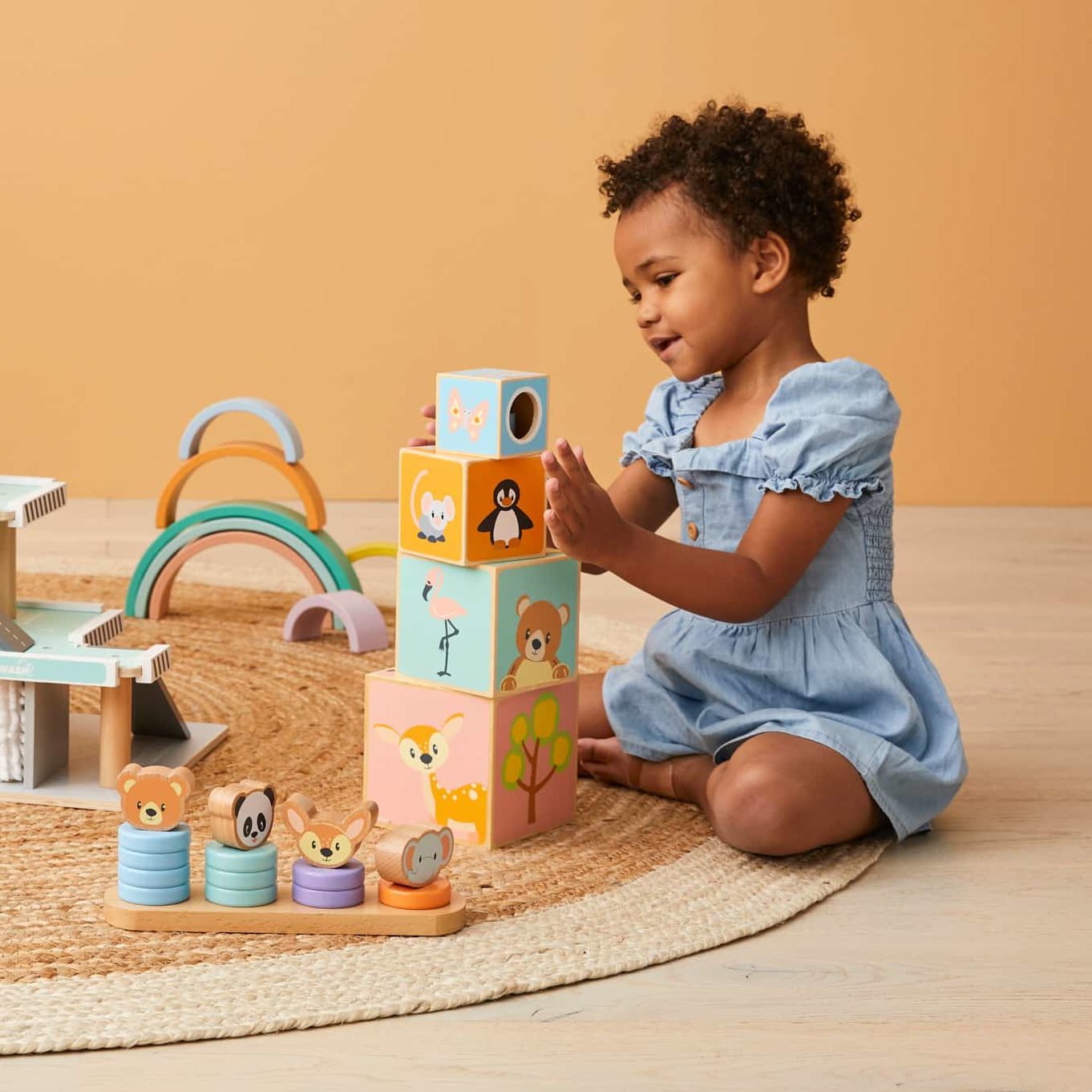 Wooden Animal Stacking Cubes