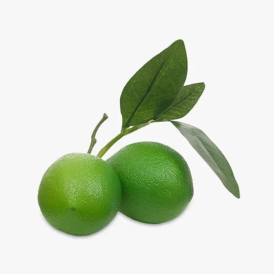 Faux Fruit Lime Cluster with Leaf