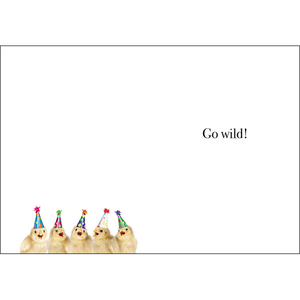Animal Affirmations Card - Happy Birthday to a Party Animal! (Chick)