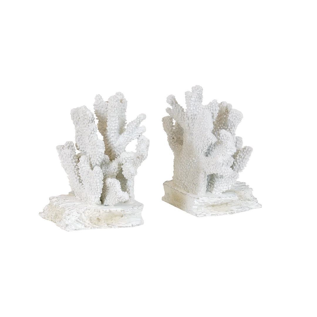 Arlington Resin White Coral Bookends