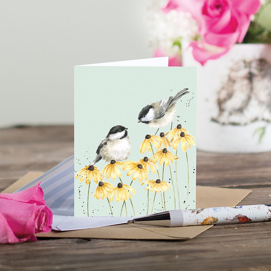 Wrendale Designs Mini Gift Card - Chickadees (Birds)