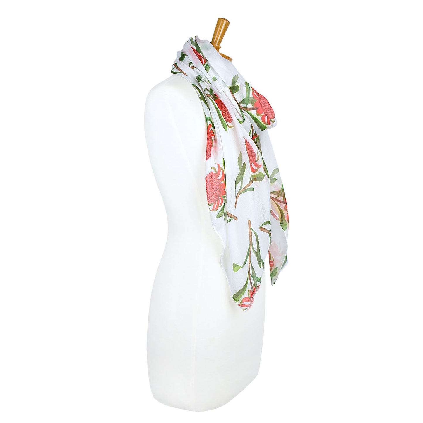 White Waratah Flower Scarf