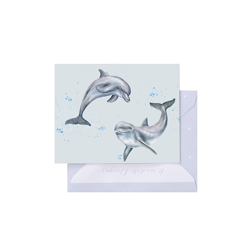 Wrendale Designs Mini Gift Card - Flippin Around (Dolphins)