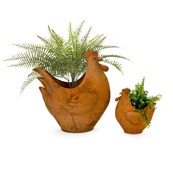 Rust Chicken Planter (Large)