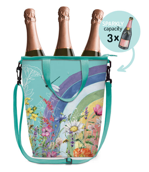 Champagne Cooler Bag - Rainbow Wildflowers