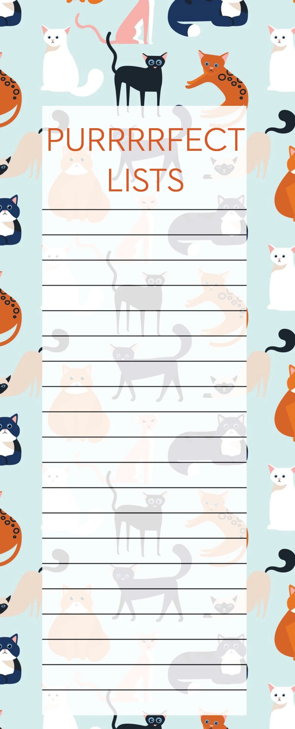 Shopping List - Colourful Cats Purrrrfect Lists