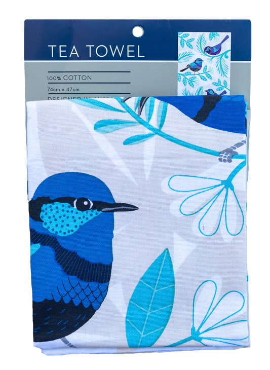 Tea Towel - Blue Wren