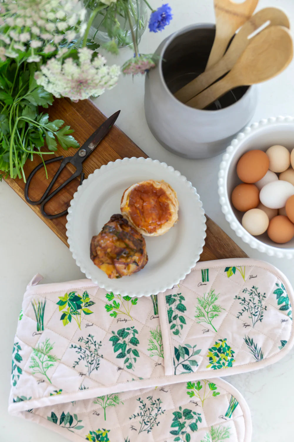 Double Oven Glove - Herbs