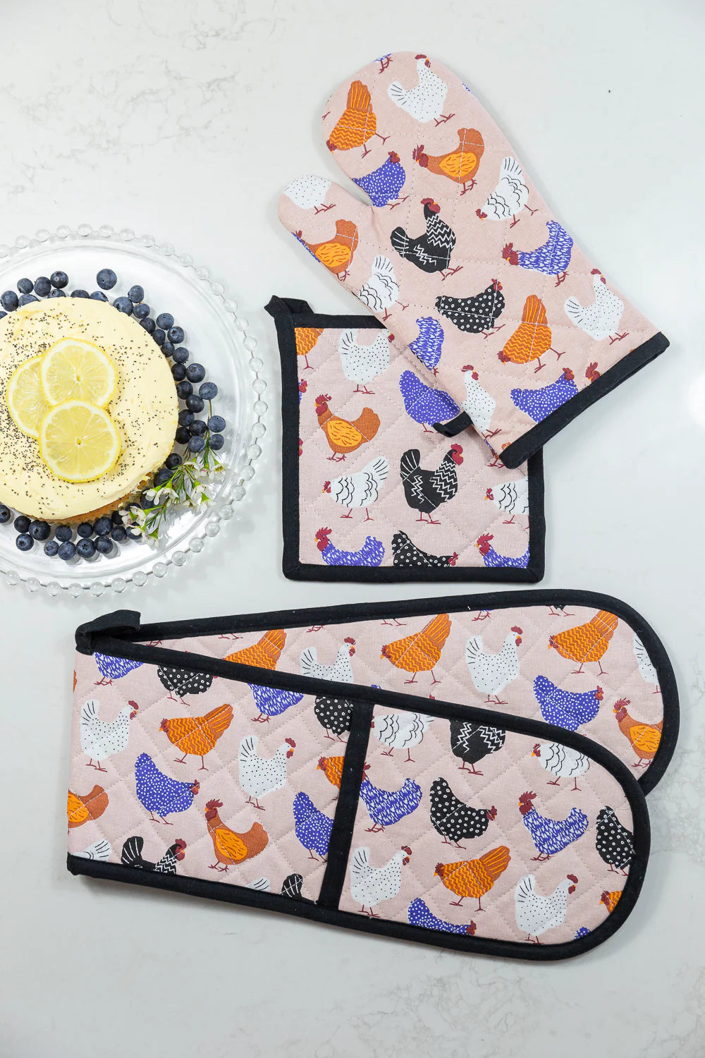 Double Oven Glove - Bright Hens
