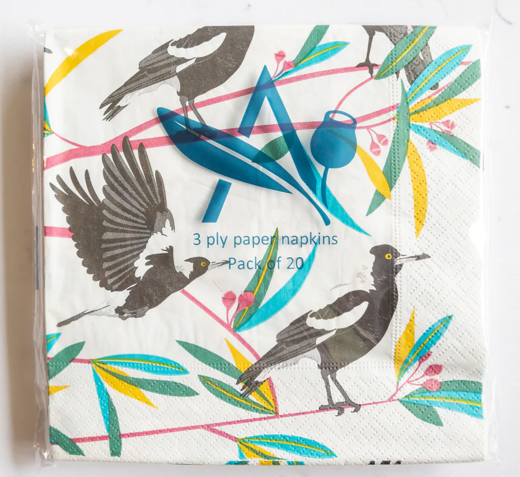 Paper Napkins - Magpies (Pack of 20)