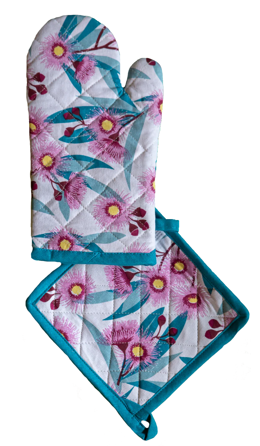 Oven Glove & Pot Holder Set - Flowering Gum