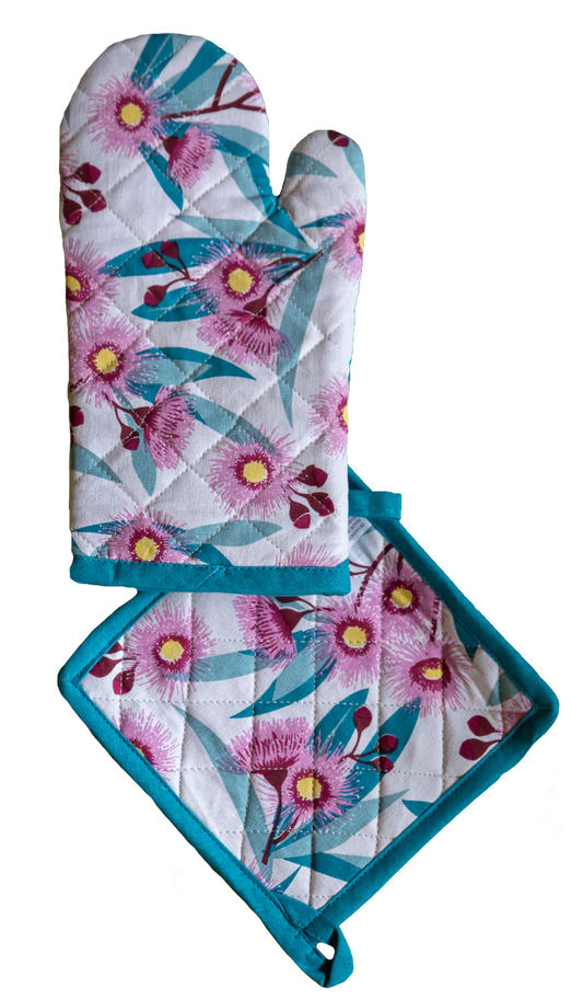 Oven Glove & Pot Holder Set - Flowering Gum