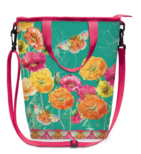 Champagne Cooler Bag - Bright Poppies