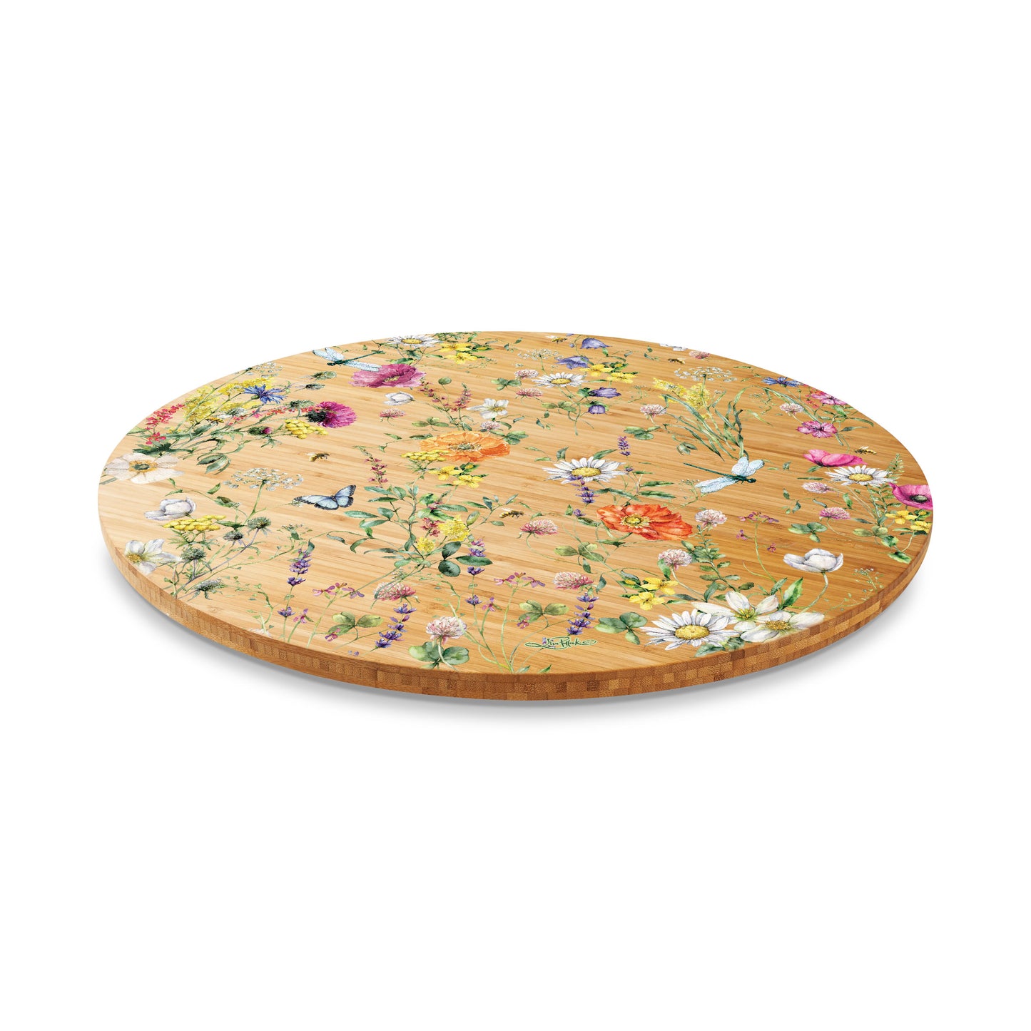 Wildflowers Bamboo Lazy Susan