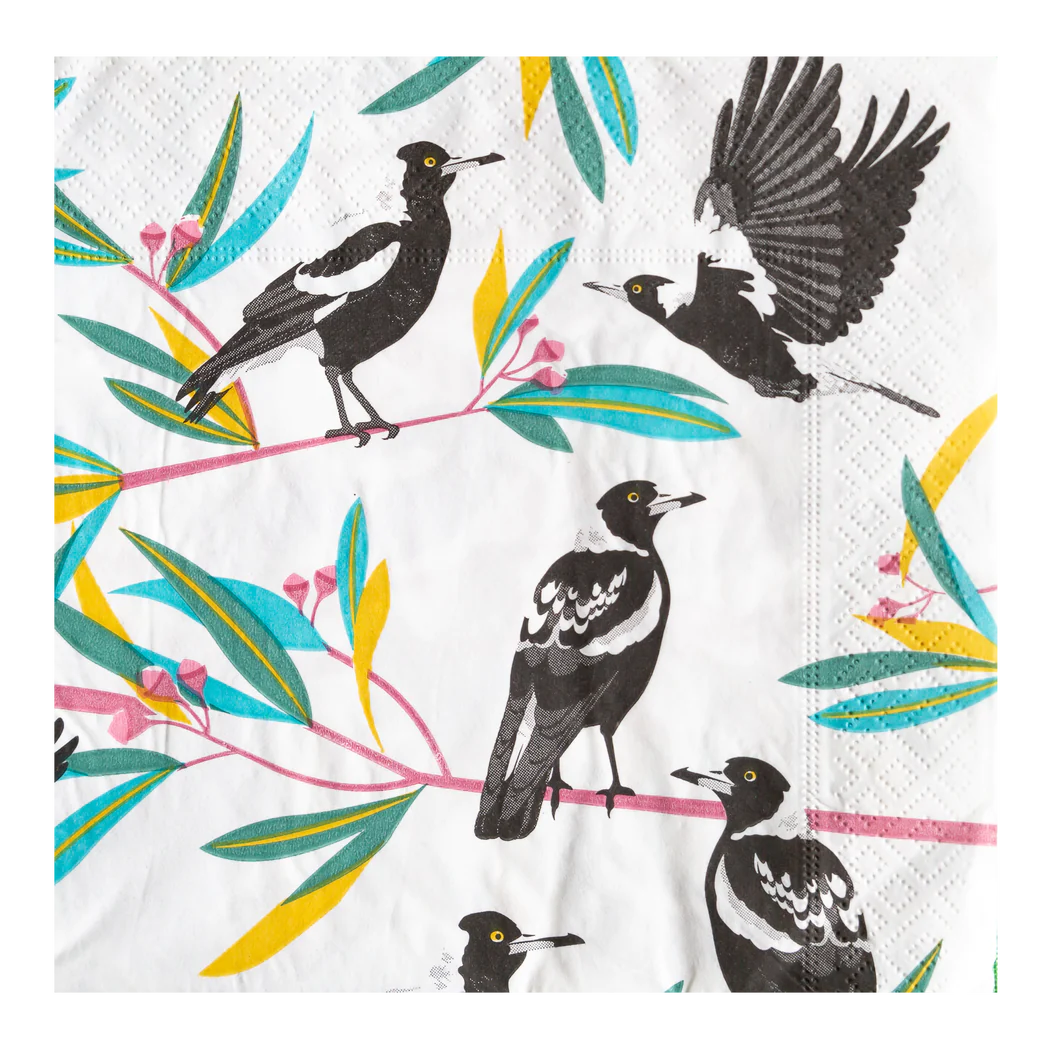 Paper Napkins - Magpies (Pack of 20)