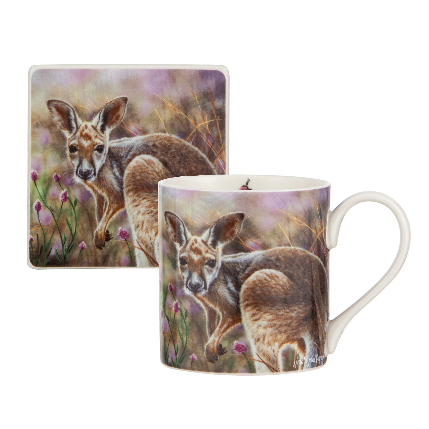 Babies Of The Bush - Kangaroo Joey Mug & Coaster Set