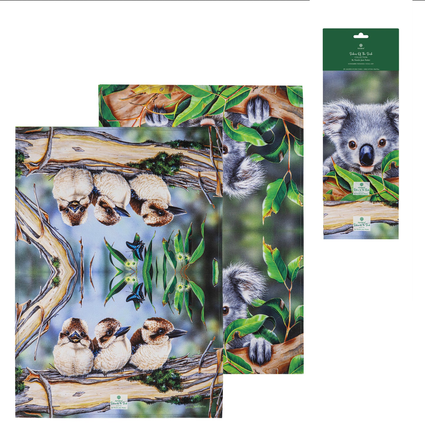 Babies Of The Bush - Kookaburra & Koala Joey Kitchen Towel (2PK)