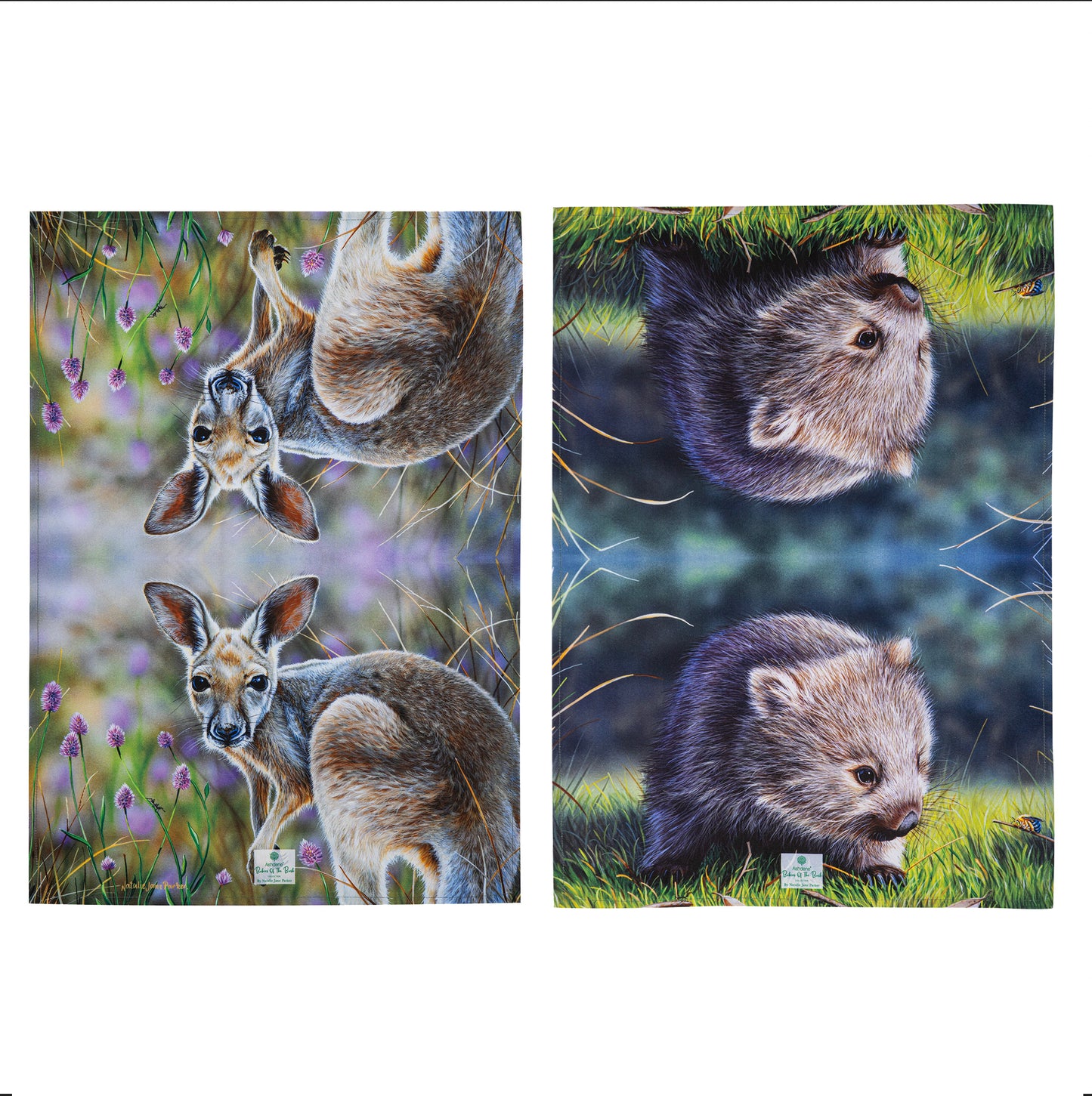 Babies Of The Bush - Kangaroo Joey & Wombat Joey Kitchen Towel (2PK)
