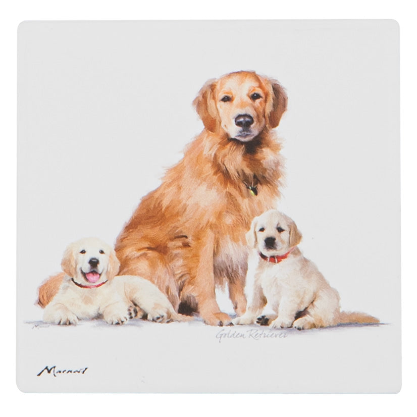 Puppy Love - Golden Retriever Ceramic Coaster
