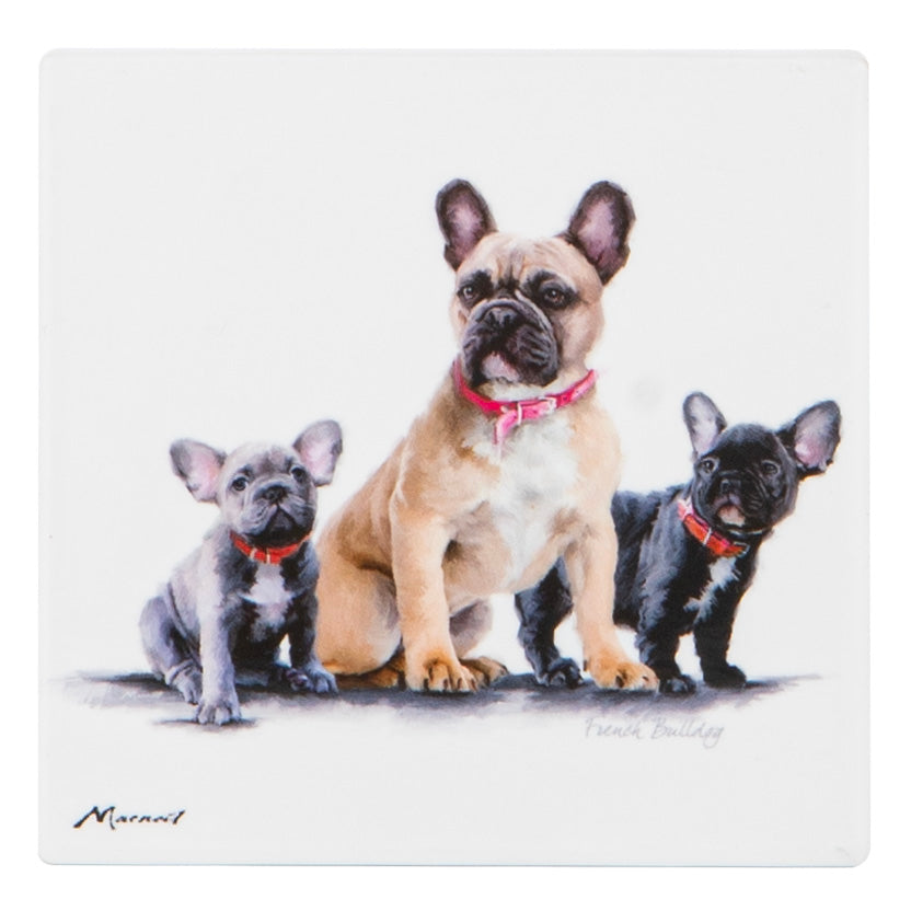 Puppy Love - French Bulldog Ceramic Coaster