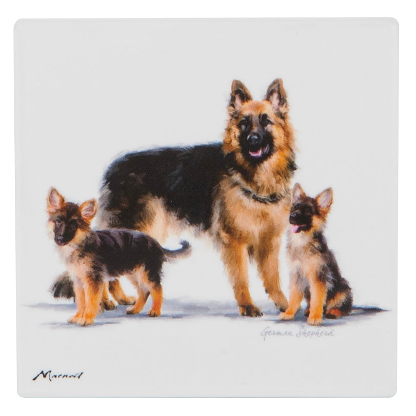 Puppy Love - German Shepherd Ceramic Coaster