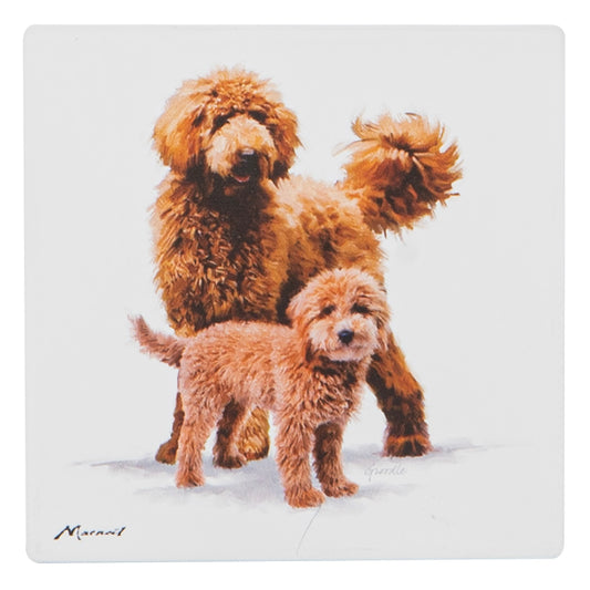 Puppy Love - Groodle Ceramic Coaster
