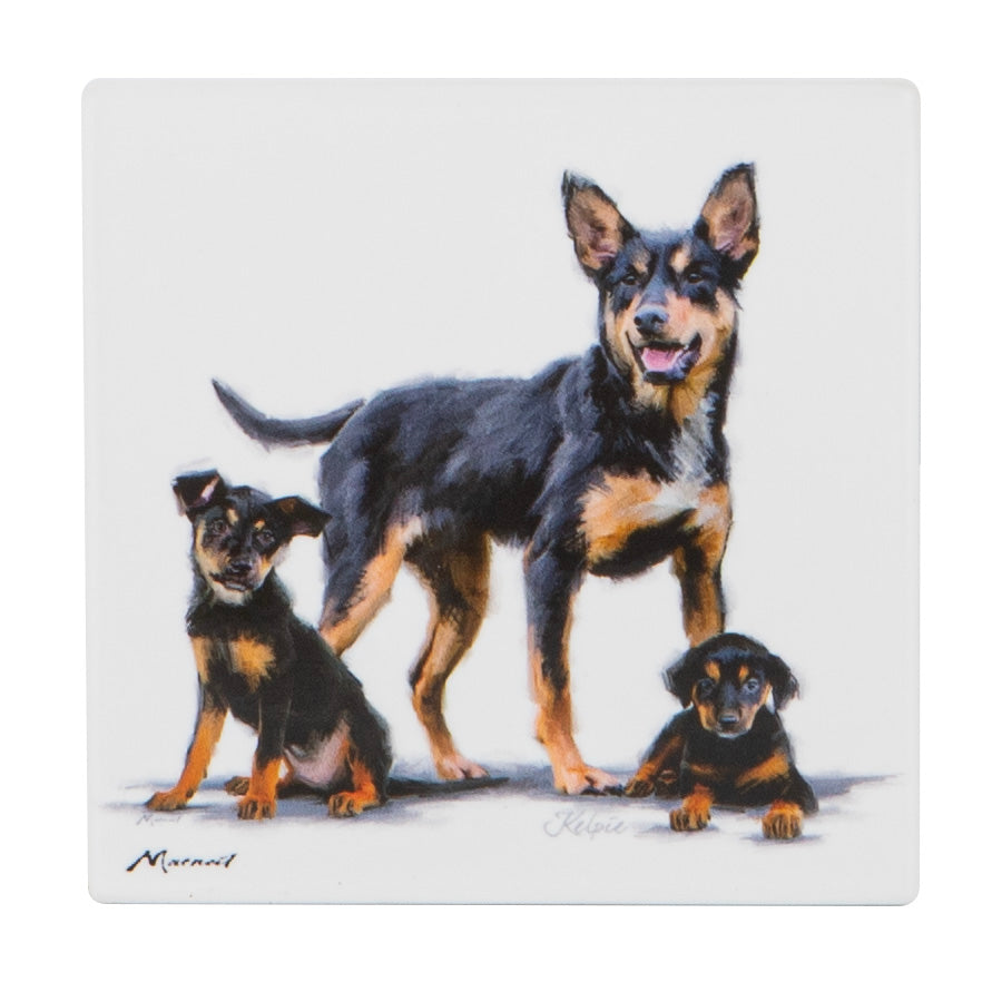 Puppy Love - Kelpie Ceramic Coaster